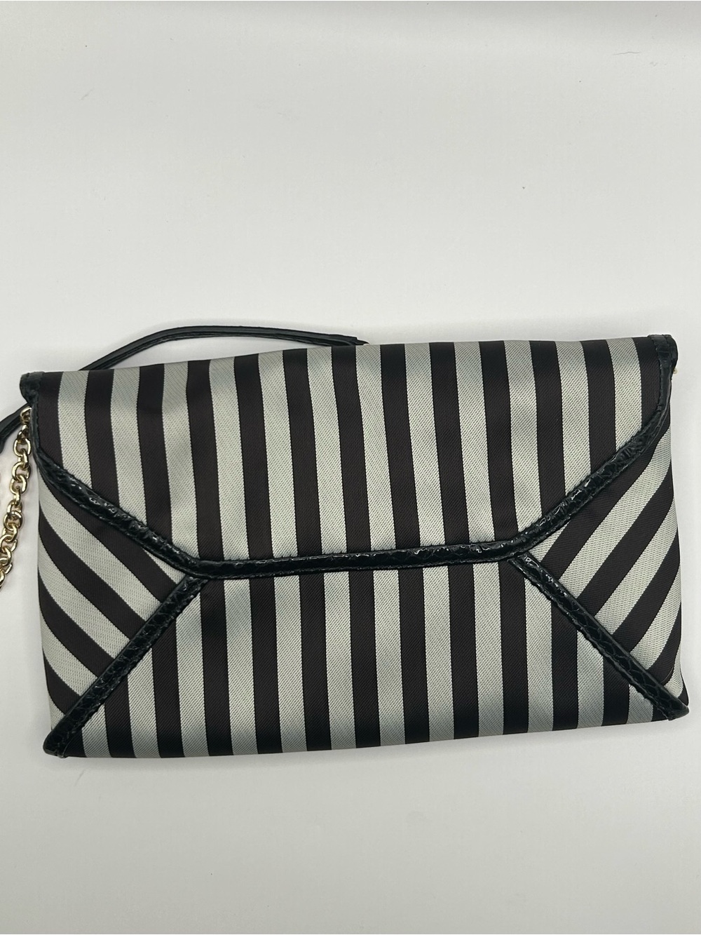 Henri Bendel Vintage Black and White Striped Chain Shoulder Bag - Picture 2 of 8